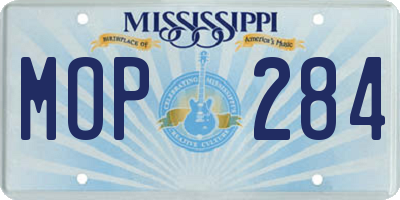 MS license plate MOP284