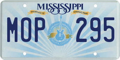 MS license plate MOP295