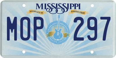 MS license plate MOP297