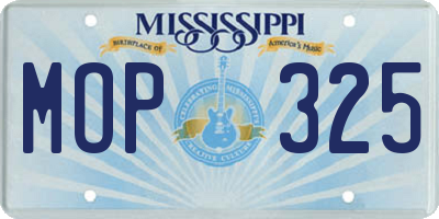 MS license plate MOP325