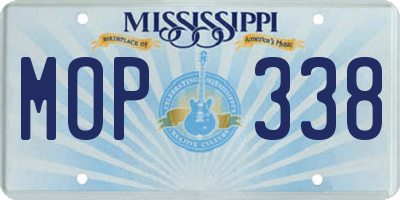 MS license plate MOP338