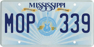MS license plate MOP339