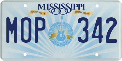 MS license plate MOP342