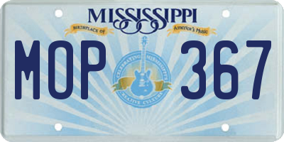 MS license plate MOP367