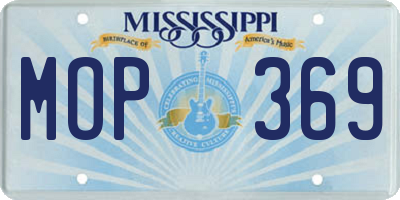 MS license plate MOP369