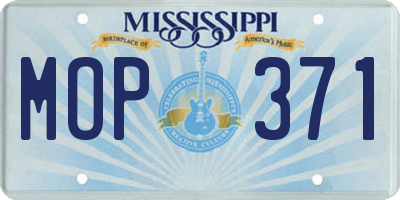 MS license plate MOP371