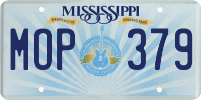 MS license plate MOP379