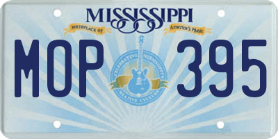 MS license plate MOP395