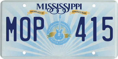 MS license plate MOP415