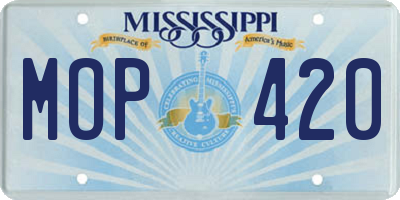 MS license plate MOP420