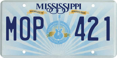MS license plate MOP421