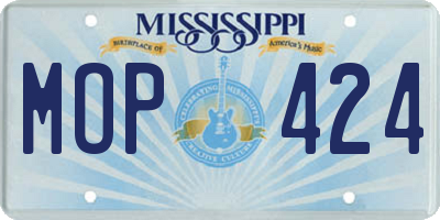 MS license plate MOP424