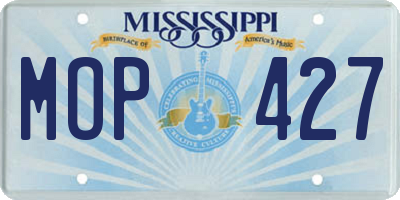 MS license plate MOP427