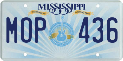 MS license plate MOP436