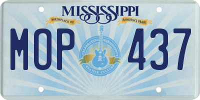 MS license plate MOP437