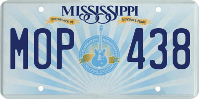 MS license plate MOP438