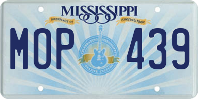 MS license plate MOP439