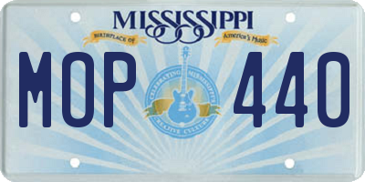 MS license plate MOP440