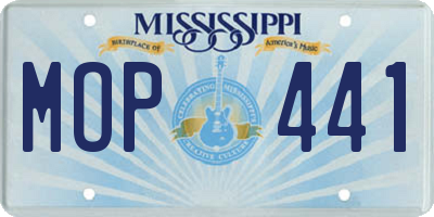 MS license plate MOP441