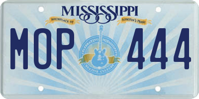MS license plate MOP444