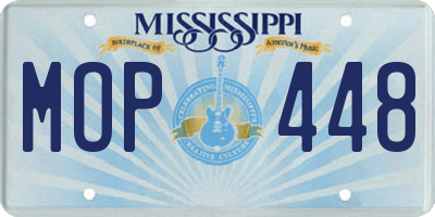 MS license plate MOP448
