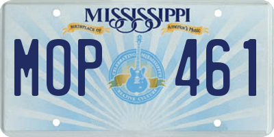 MS license plate MOP461