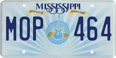 MS license plate MOP464