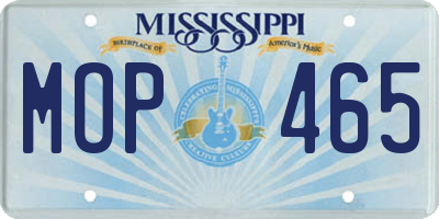 MS license plate MOP465
