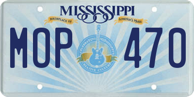 MS license plate MOP470