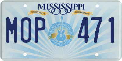 MS license plate MOP471