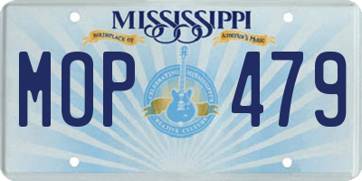 MS license plate MOP479