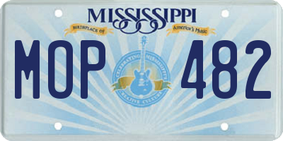 MS license plate MOP482