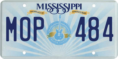 MS license plate MOP484