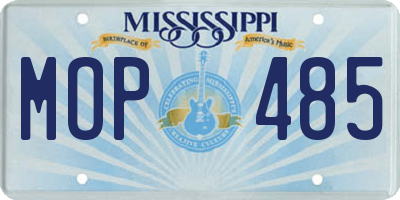 MS license plate MOP485