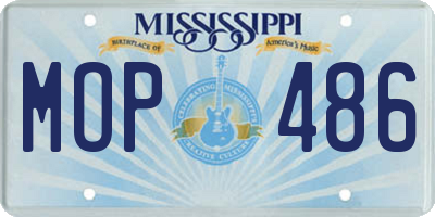 MS license plate MOP486