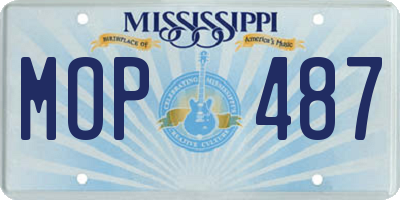 MS license plate MOP487