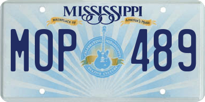 MS license plate MOP489