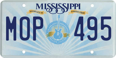 MS license plate MOP495