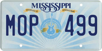 MS license plate MOP499