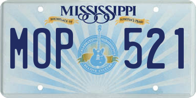 MS license plate MOP521