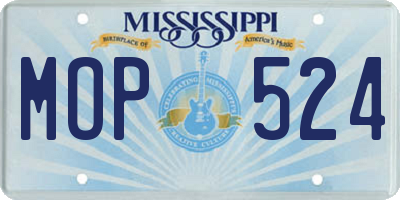 MS license plate MOP524