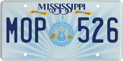 MS license plate MOP526