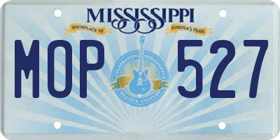 MS license plate MOP527