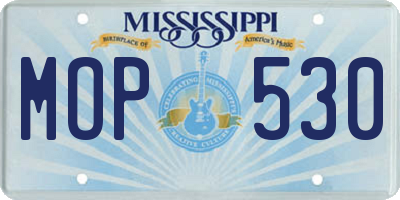 MS license plate MOP530