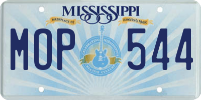 MS license plate MOP544