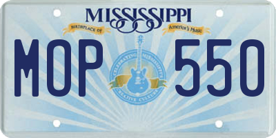 MS license plate MOP550