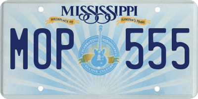 MS license plate MOP555