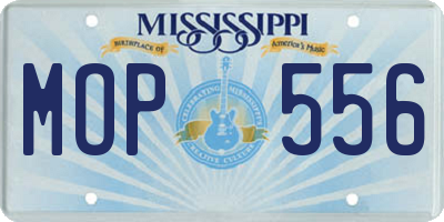 MS license plate MOP556