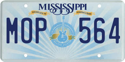 MS license plate MOP564