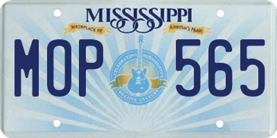 MS license plate MOP565